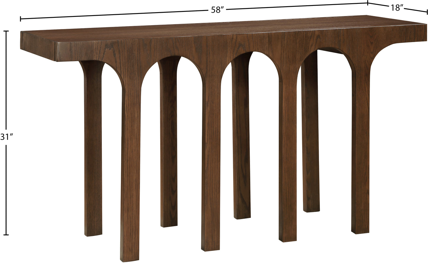 edison brown console table