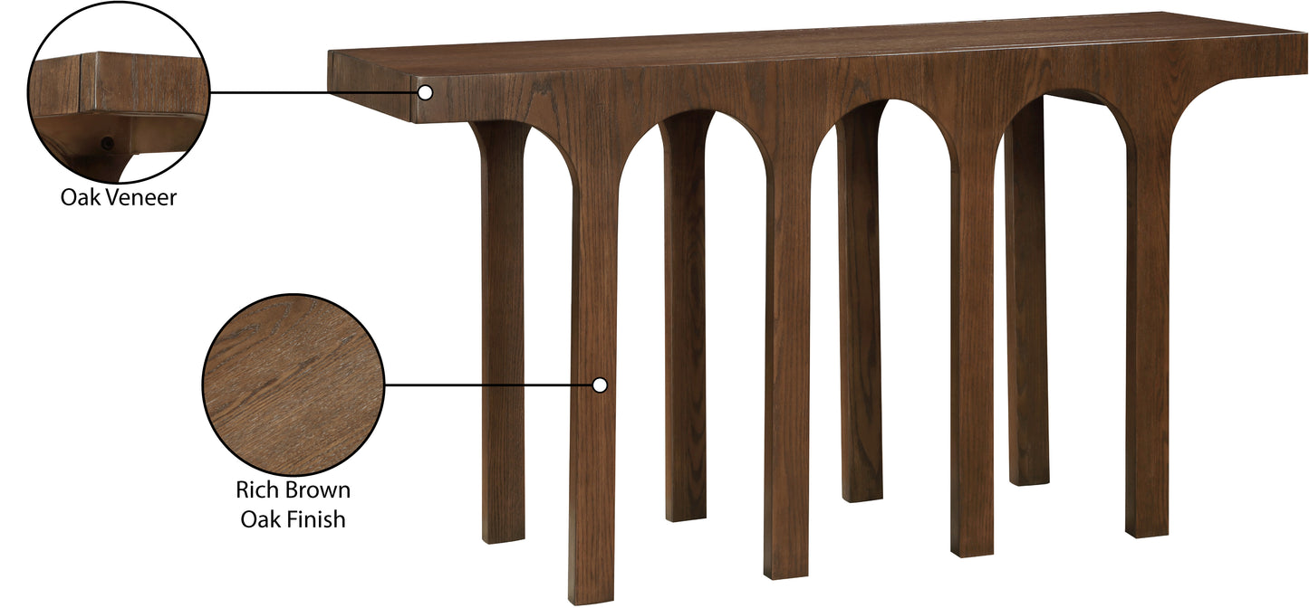 edison brown console table