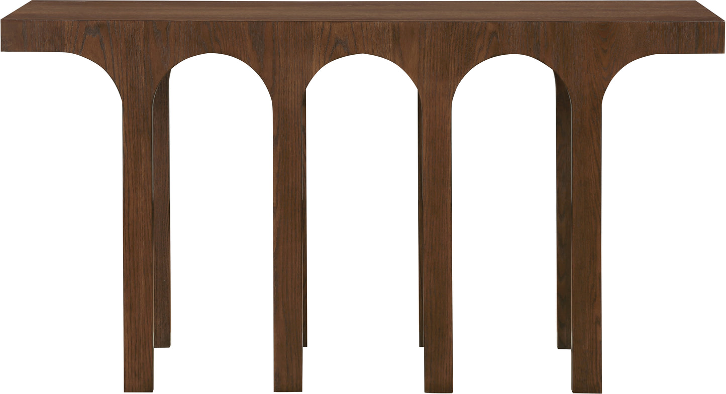 edison brown console table