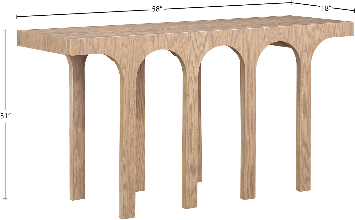 edison natural console table