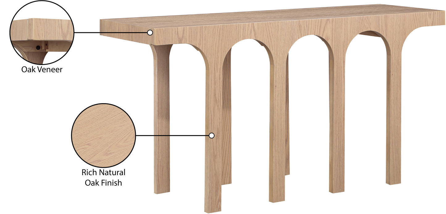 edison natural console table