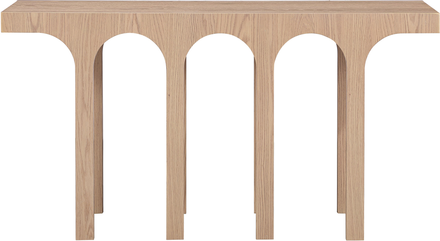 edison natural console table