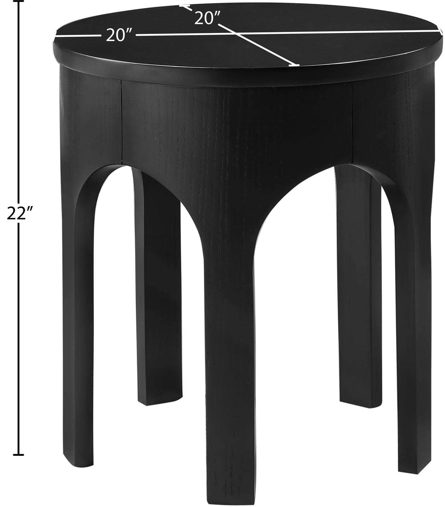 edison black end table