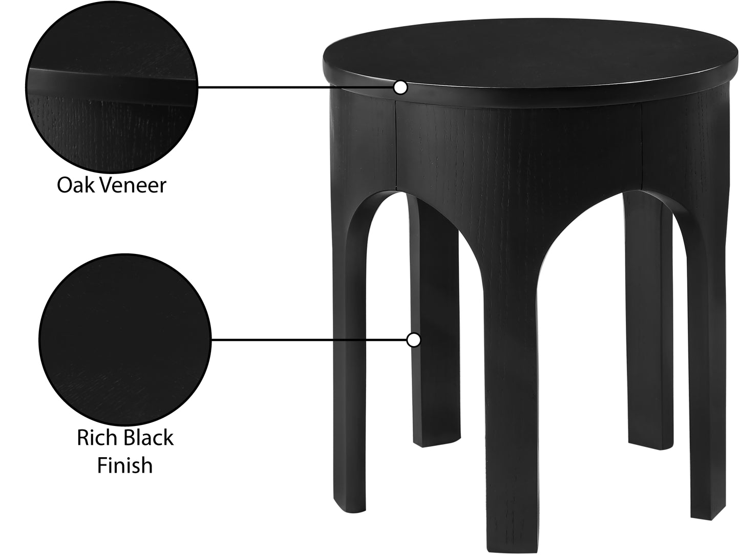 edison black end table