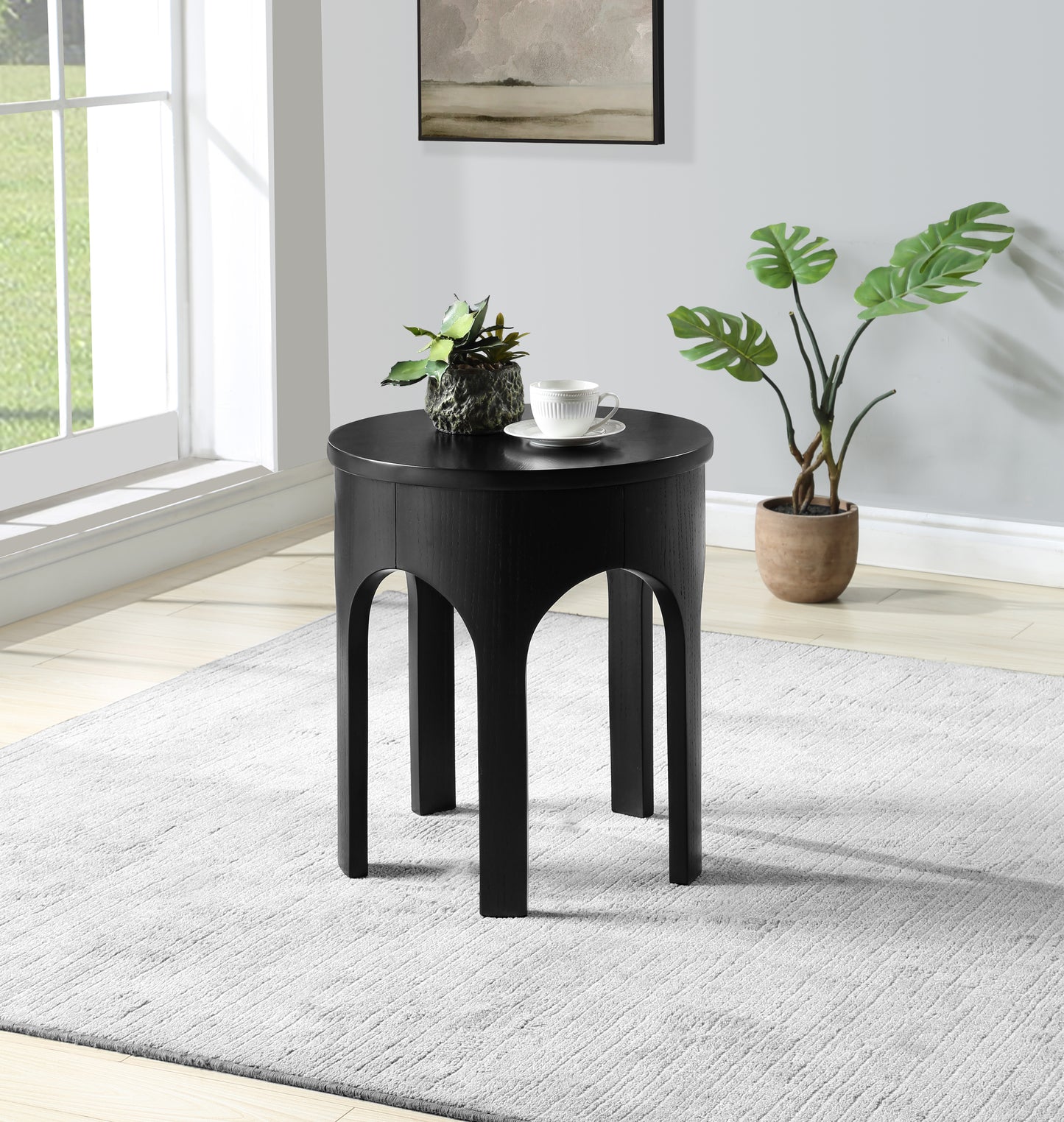 edison black end table