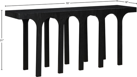 Amara Black Solid Wood And Oak Veneer Console Table, 1 Piece (Style 2)