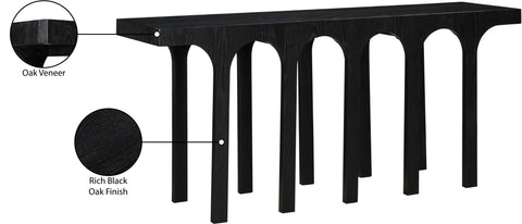 Amara Black Solid Wood And Oak Veneer Console Table, 1 Piece (Style 2)