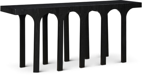 Amara Black Solid Wood And Oak Veneer Console Table, 1 Piece (Style 2)