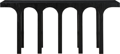 Amara Black Solid Wood And Oak Veneer Console Table, 1 Piece (Style 2)