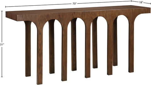 Amara Brown Solid Wood And Oak Veneer Console Table, 1 Piece (Style 2)