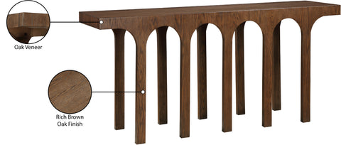 Amara Brown Solid Wood And Oak Veneer Console Table, 1 Piece (Style 2)