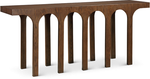 Amara Brown Solid Wood And Oak Veneer Console Table, 1 Piece (Style 2)