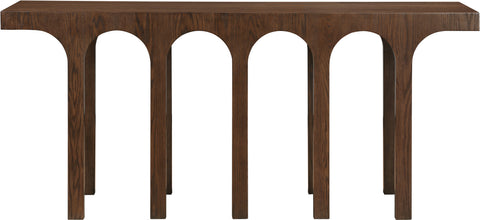 Amara Brown Solid Wood And Oak Veneer Console Table, 1 Piece (Style 2)