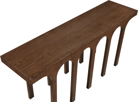 Amara Brown Solid Wood And Oak Veneer Console Table, 1 Piece (Style 2)