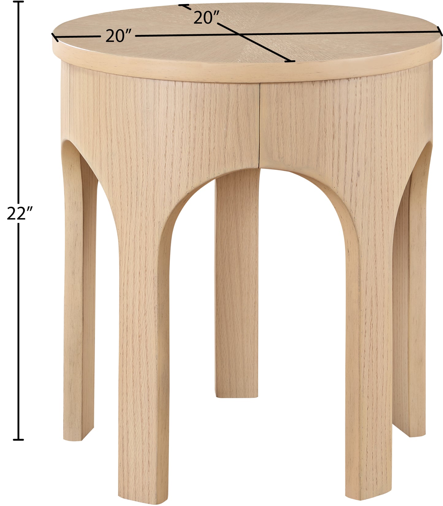 edison natural end table