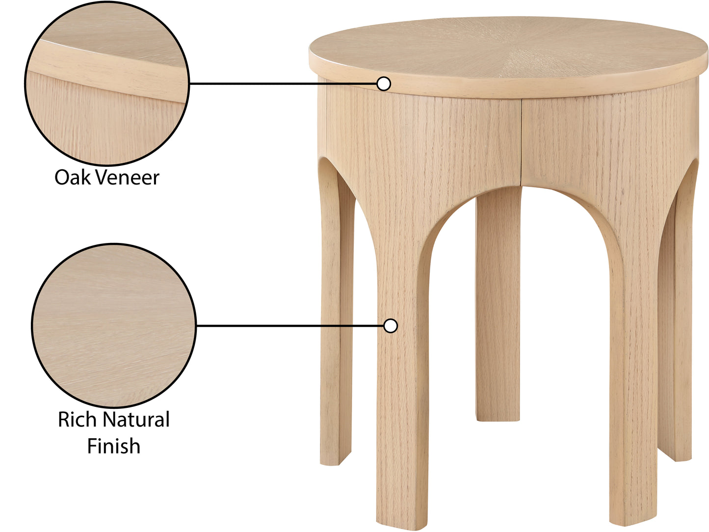 edison natural end table