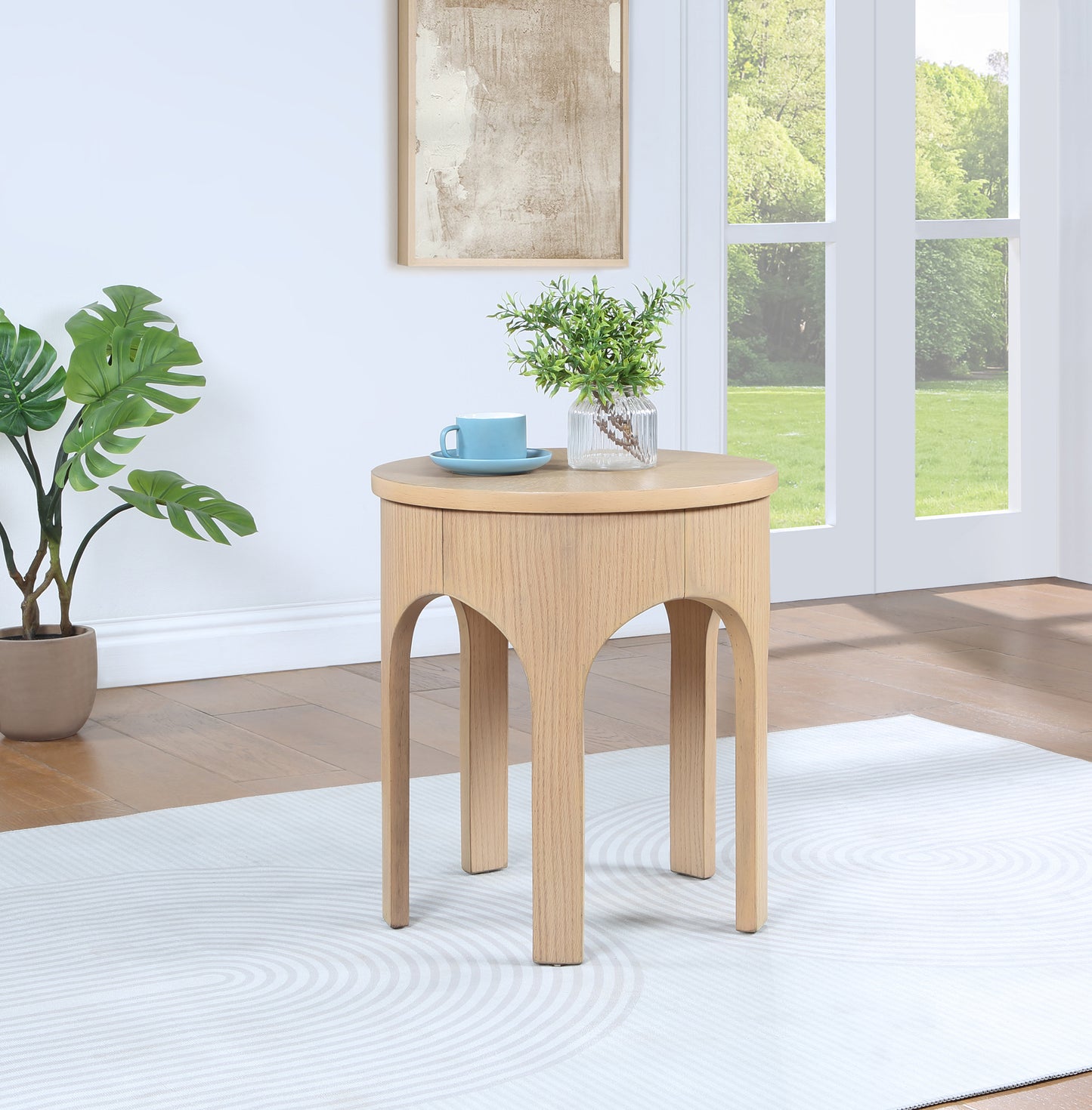 edison natural end table