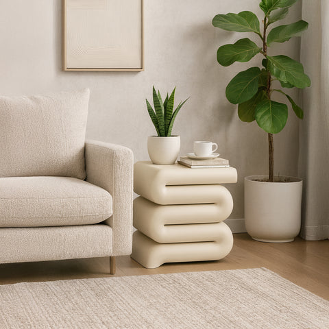Monroe Cream Iron End Table, 1 Piece