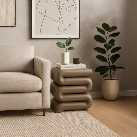 Monroe Taupe Iron End Table, 1 Piece