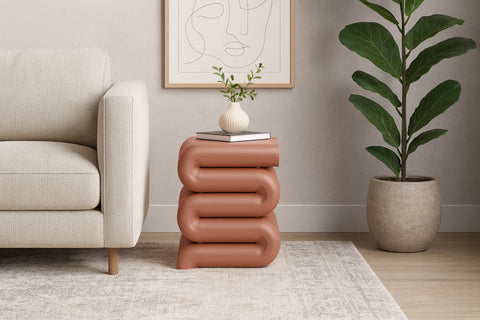 Monroe Terracotta Iron End Table, 1 Piece