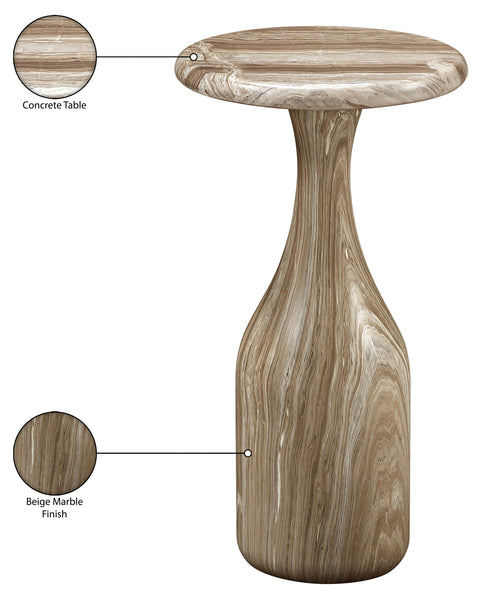 Briar Beige Concrete Indoor/Outdoor End Table, 1 Piece (Style 2)