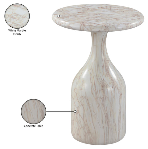 Briar White Concrete Indoor/Outdoor End Table, 1 Piece