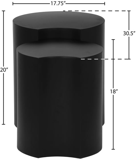Linden Black Iron Nesting End / Side Table, 2-Piece (Style 2)