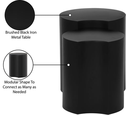 Linden Black Iron Nesting End / Side Table, 2-Piece (Style 2)