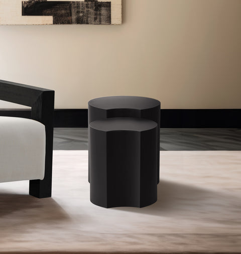 Linden Black Iron Nesting End / Side Table, 2-Piece (Style 2)