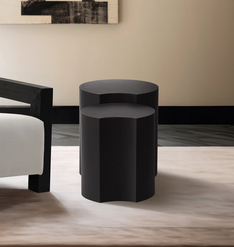 Linden Black Iron Nesting End / Side Table, 2-Piece (Style 3)