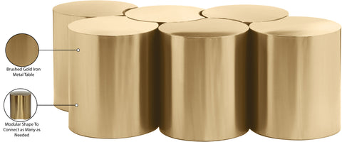 Linden Gold Iron Nesting Coffee Table, 6-Piece (Style 3)