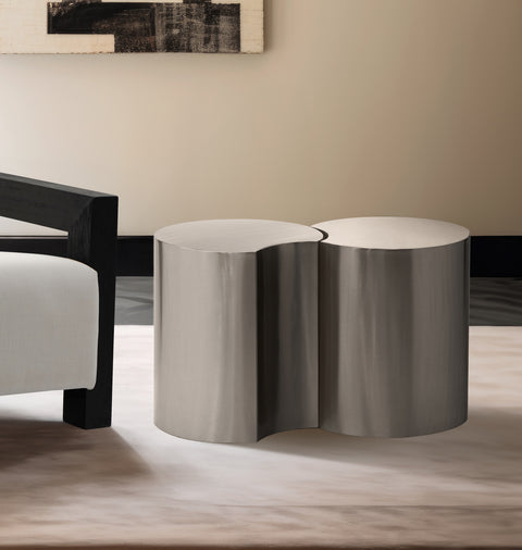 Linden Silver Iron Nesting End / Side Table, 2-Piece (Style 4)