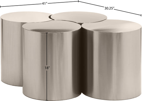 Linden Silver Iron Nesting Coffee Table, 4-Piece (Style 3)