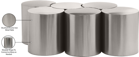 Linden Silver Iron Nesting Coffee Table, 6-Piece (Style 3)