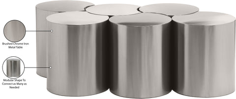 Linden Silver Iron Nesting Coffee Table, 6-Piece (Style 4)