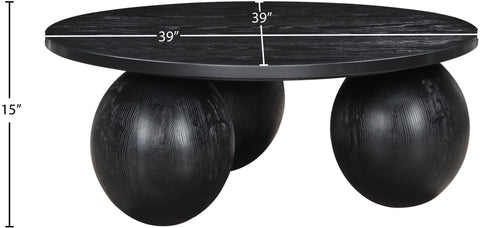 Zadie Black Oak Veneer Coffee Table, 1 Piece (Style 2)