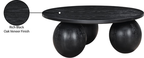 Zadie Black Oak Veneer Coffee Table, 1 Piece (Style 2)