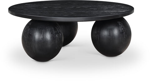 Zadie Black Oak Veneer Coffee Table, 1 Piece (Style 2)