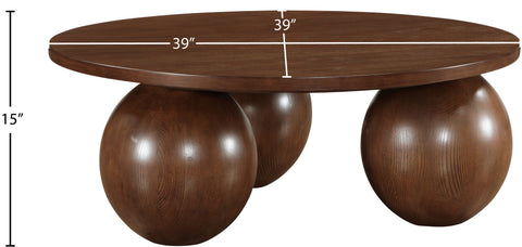 Zadie Brown Oak Veneer Coffee Table, 1 Piece