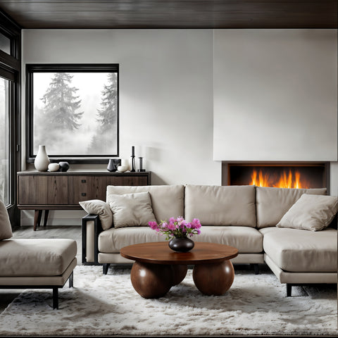 Zadie Brown Oak Veneer Coffee Table, 1 Piece