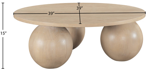 Zadie Natural Oak Veneer Coffee Table, 1 Piece (Style 2)