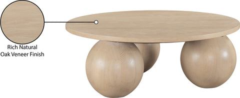 Zadie Natural Oak Veneer Coffee Table, 1 Piece (Style 2)