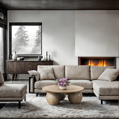 Zadie Natural Oak Veneer Coffee Table, 1 Piece (Style 2)