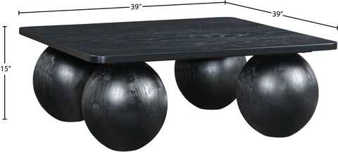 Zadie Black Oak Veneer Coffee Table, 1 Piece (Style 3)