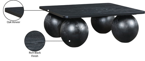 Zadie Black Oak Veneer Coffee Table, 1 Piece (Style 3)