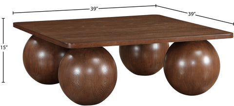 Zadie Brown Oak Veneer Coffee Table, 1 Piece (Style 2)