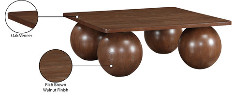 Zadie Brown Oak Veneer Coffee Table, 1 Piece (Style 2)