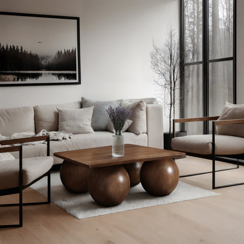 Zadie Brown Oak Veneer Coffee Table, 1 Piece (Style 2)