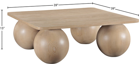 Zadie Natural Oak Veneer Coffee Table, 1 Piece (Style 3)