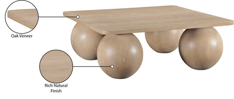Zadie Natural Oak Veneer Coffee Table, 1 Piece (Style 3)